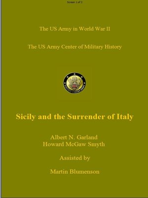 cover image of Sicily to the Surrender of Italy